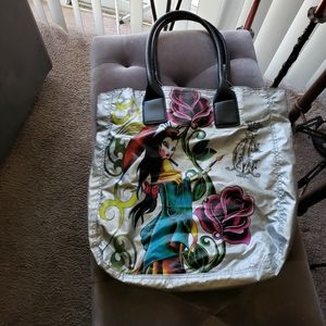 christian audigier tote overnight bag